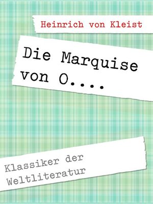 cover image of Die Marquise von O....